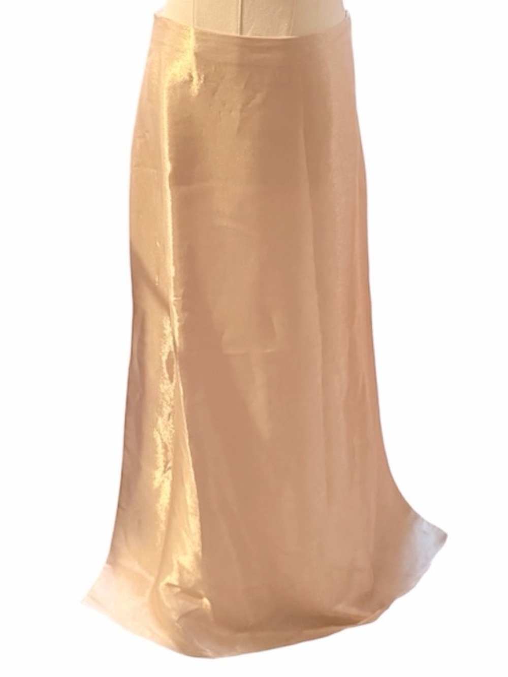 Vintage Dave & Johnny by Laura Ryner Gold Satin Maxi Skirt size women’s large